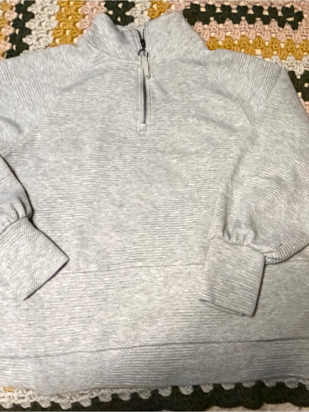 Men's Light Gray Quarter-Zip Sweater